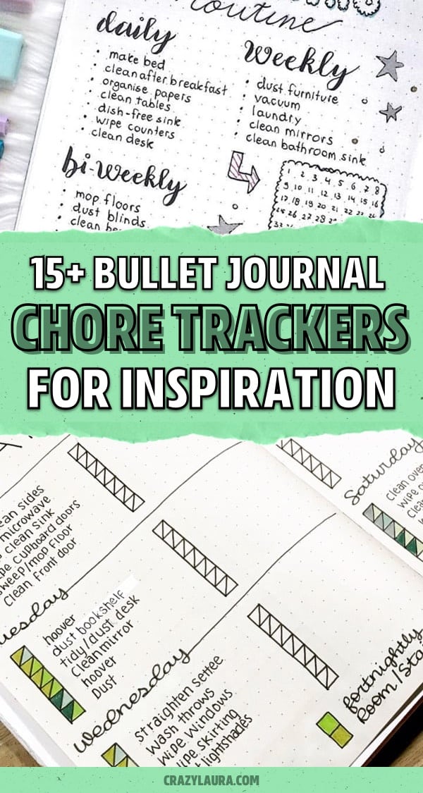 bullet journal chore tracking layouts