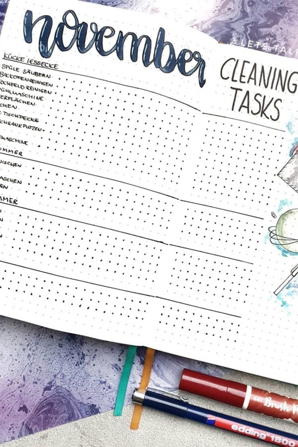 simple tracker for cleaning routine