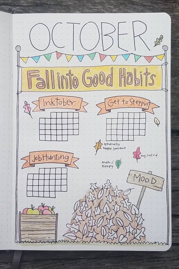 cute fall themed habit spread