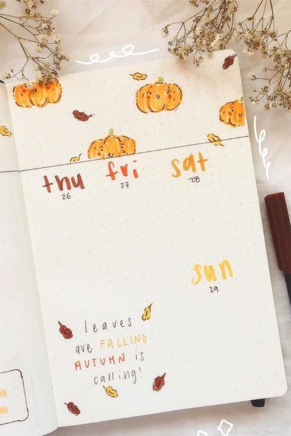 autumn pumpkin weekly layout