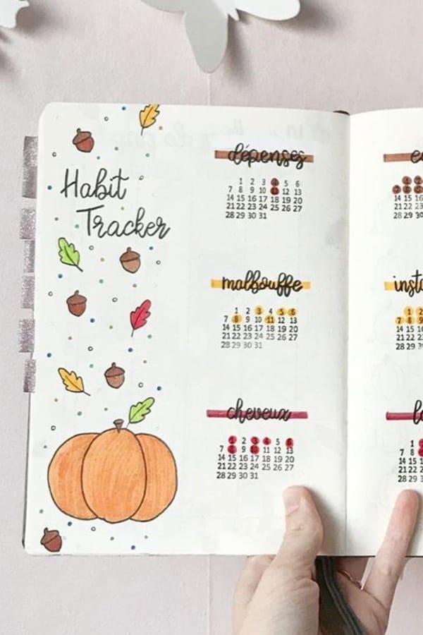 october full page habit layout