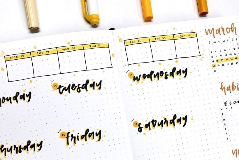 30+ Adorable Yellow Weekly Spread Ideas For Bujo Addicts
