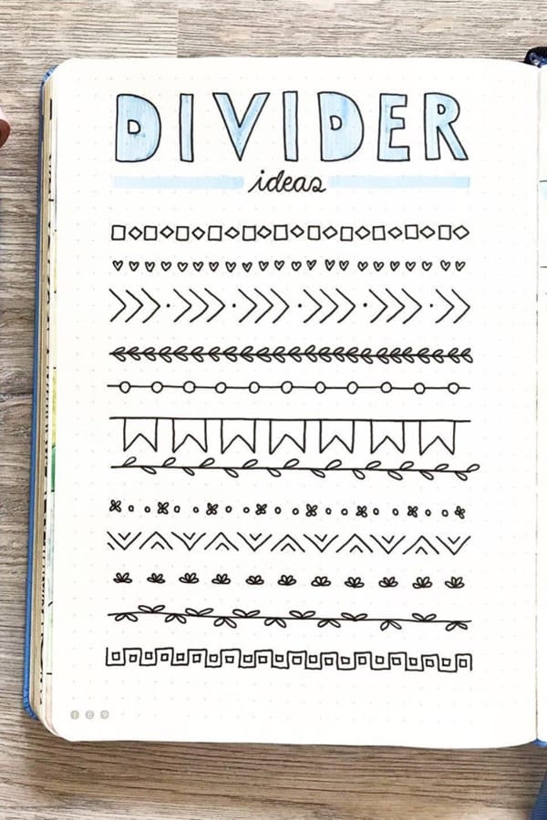 best divider examples for bujo