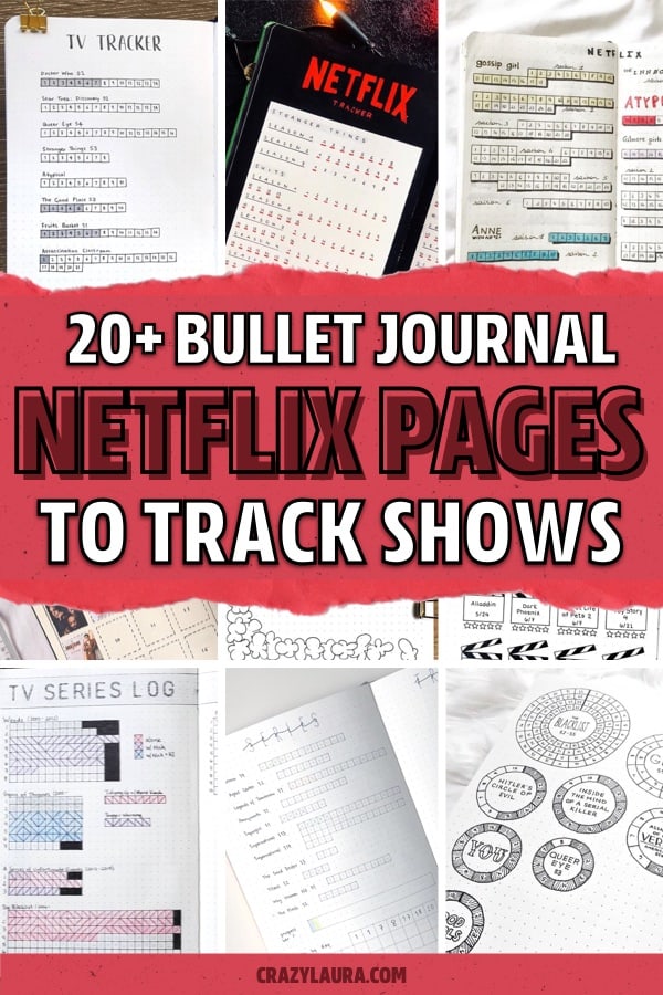 tv tracking layouts for dot journals