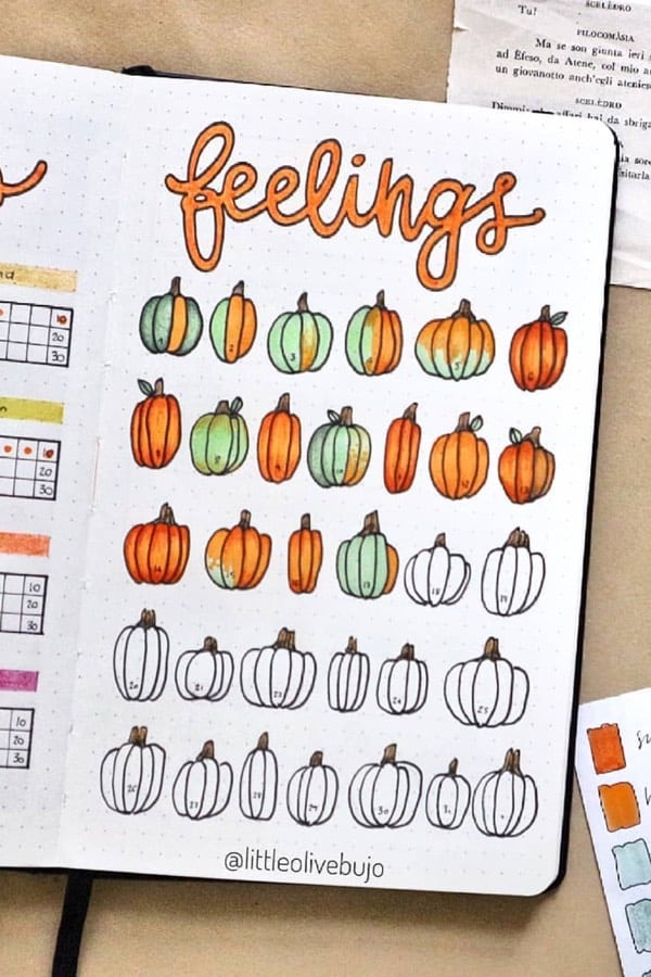 easy october mood spread with pumpkins