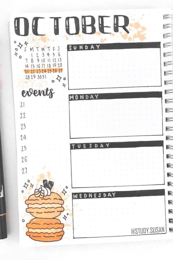 cute weekly log ideas for october