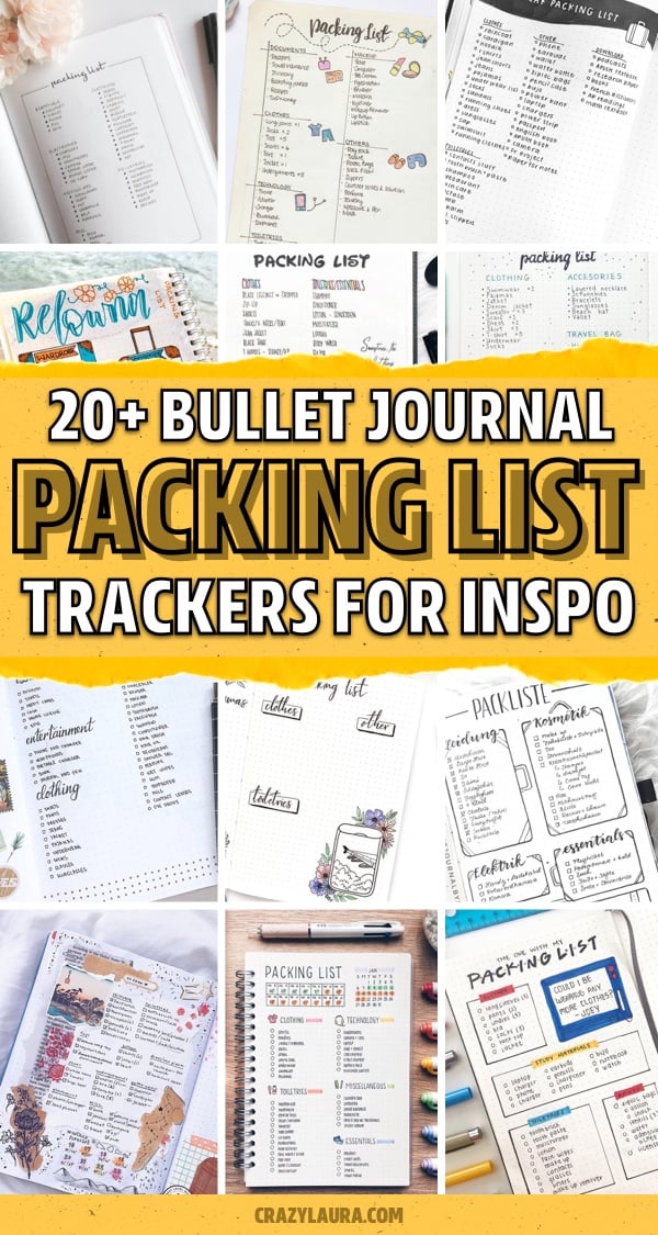 list of packing trackers for inspo