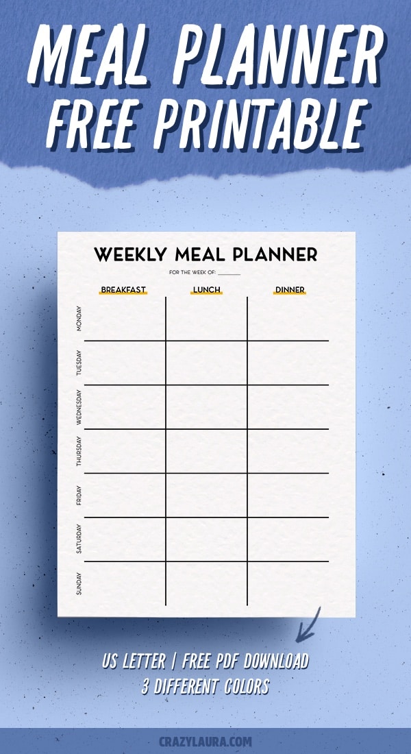 free pdf for meal planner