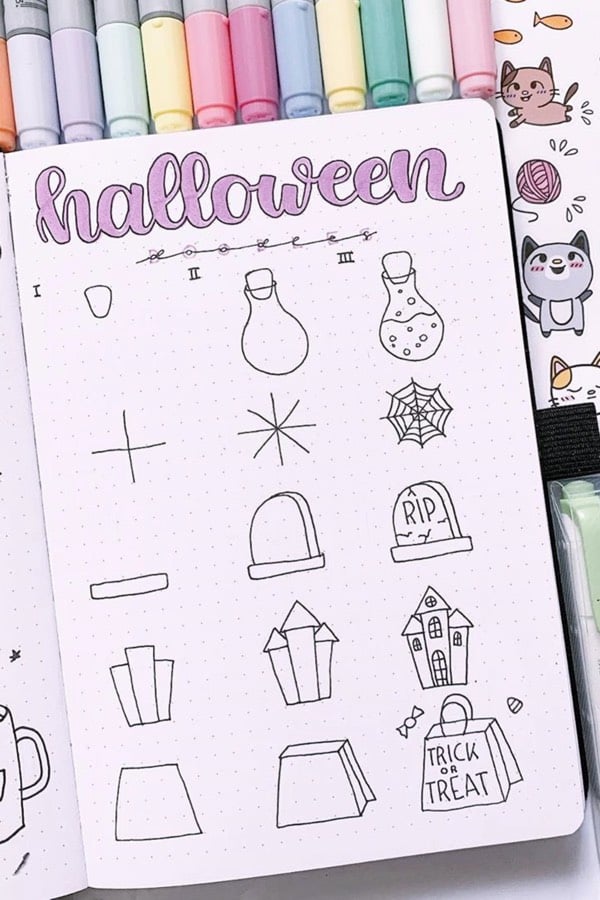 october bullet journal doodle ideas