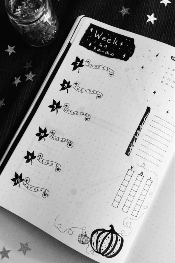bullet journal layout for november