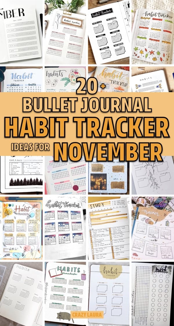 collection of november habit tracker ideas
