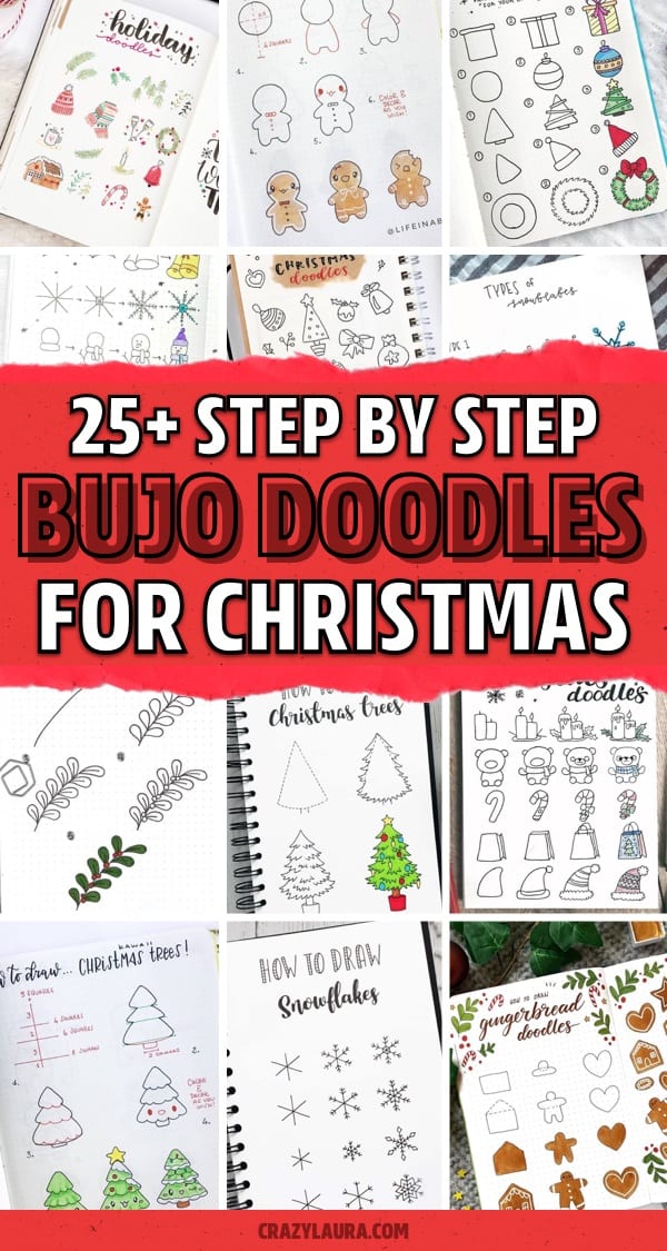 bujo doodles for christmas layouts