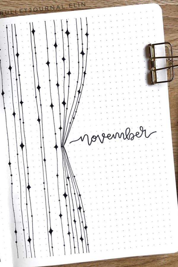 creative monthly cover spread for november