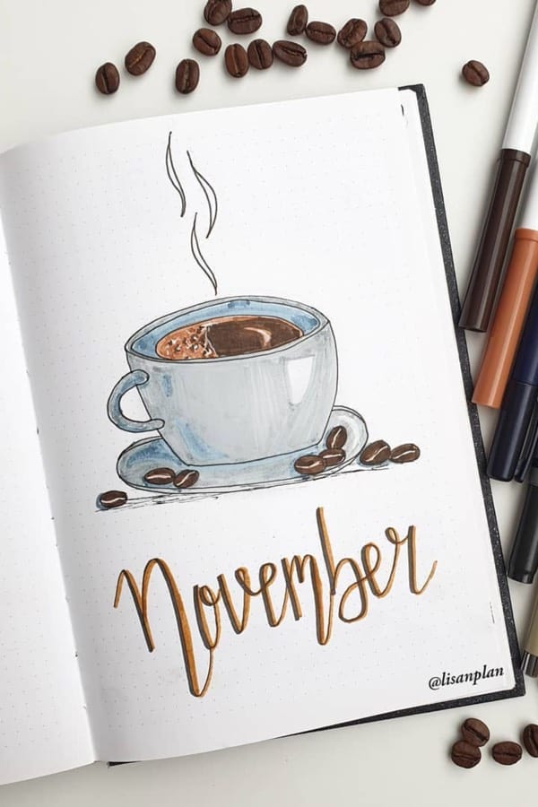 coffee november monthly cover spread ideas