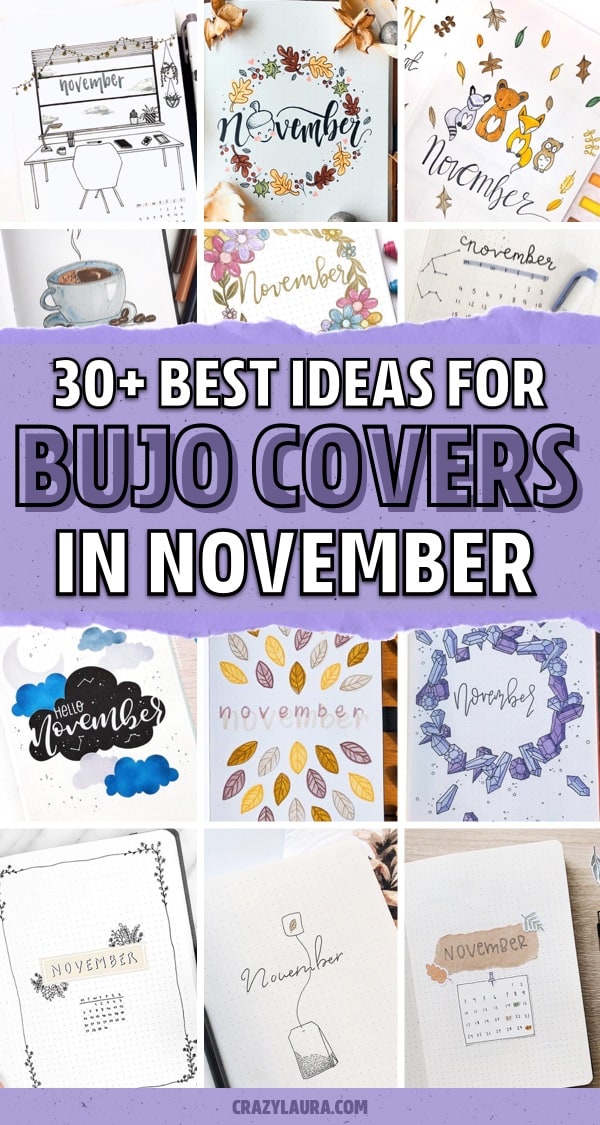 november bujo theme cover spreads