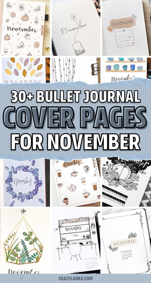 layout examples for november bujo cover