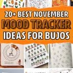 bujo layouts for november mood trackers