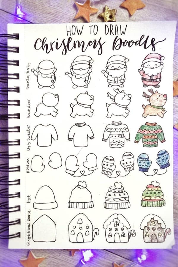 easy tutorial for christmas doodles