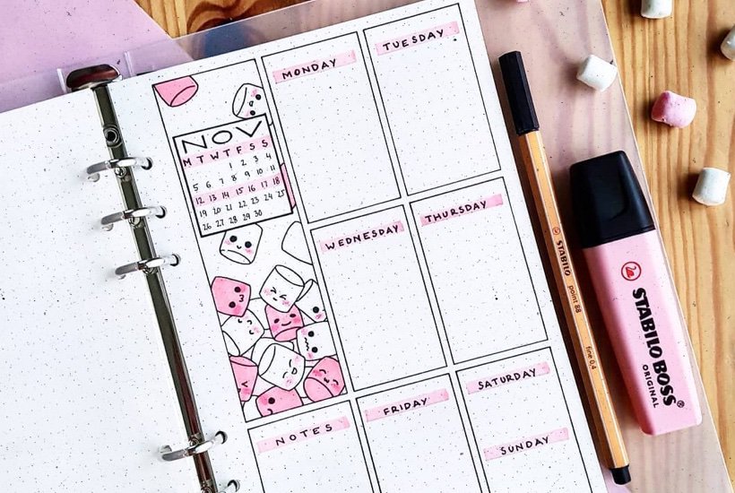 25+ Best Pink Themed Bullet Journal Spread Ideas For 2024