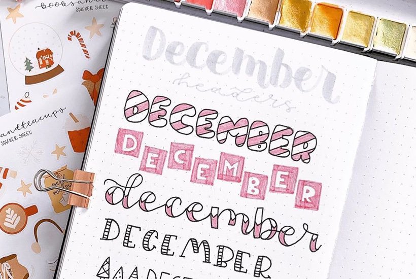 Creative December Headers For Your Bujo Spreads