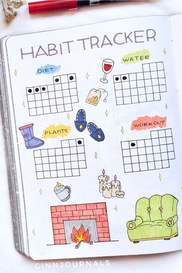 cute habit spread for december