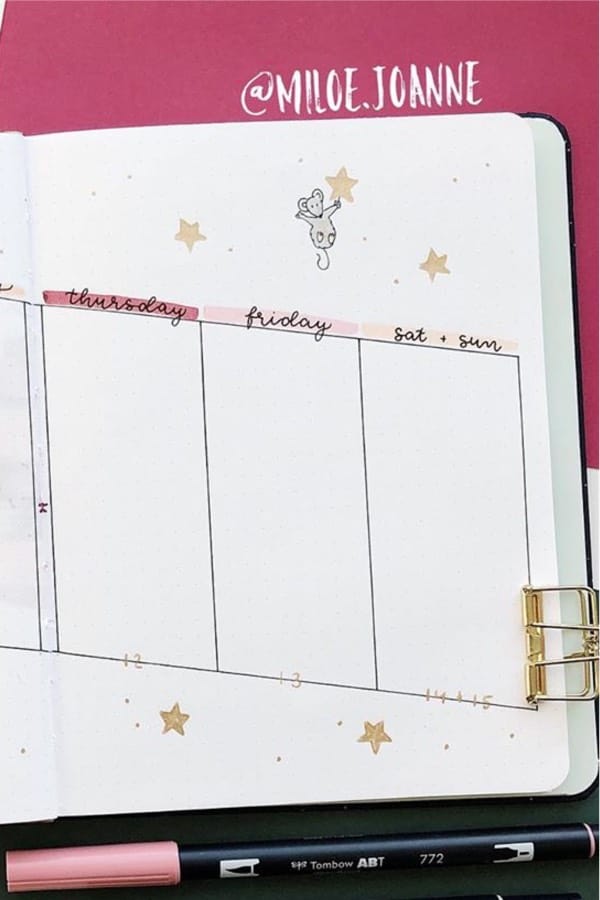 simple weekly layout for december