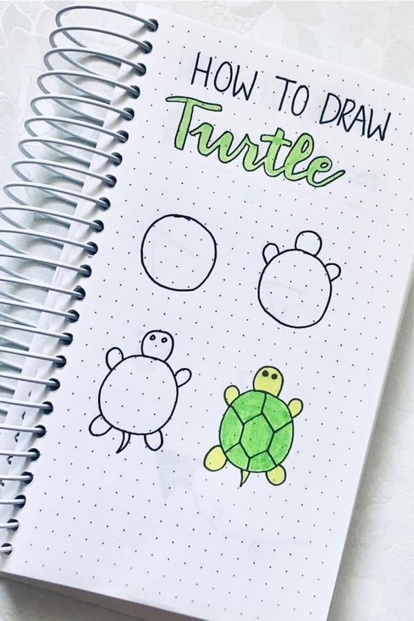 animal doodle tutorial for bullet journal