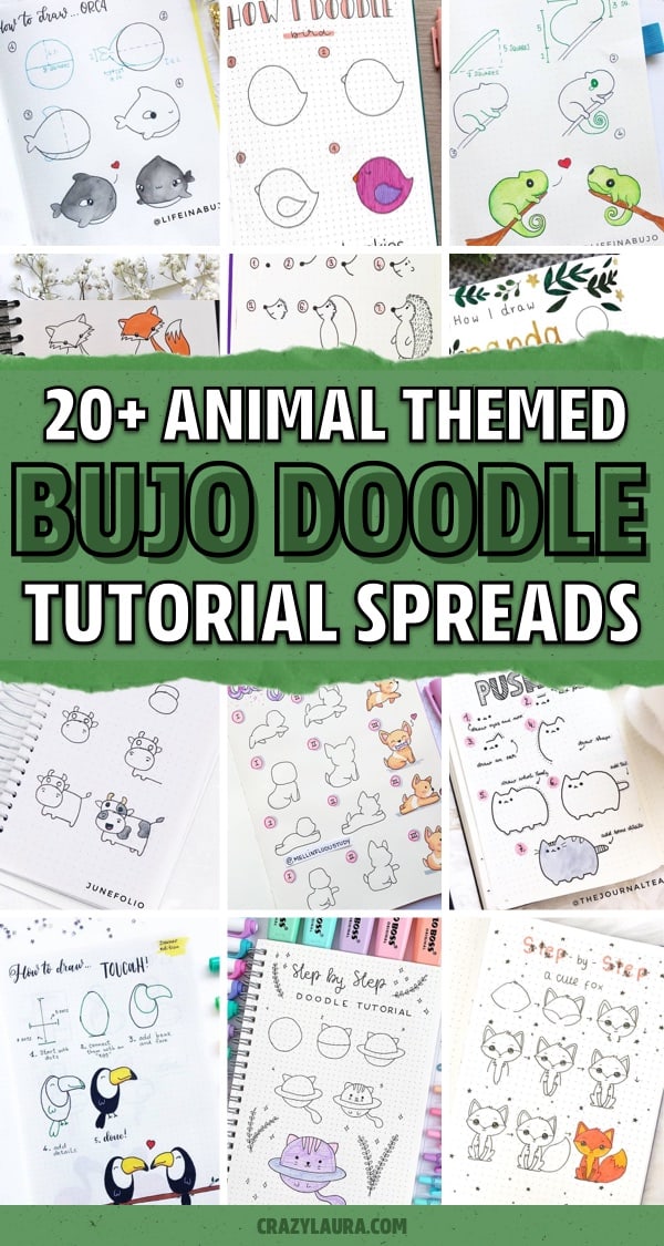 animal themed bujo doodle inspiration