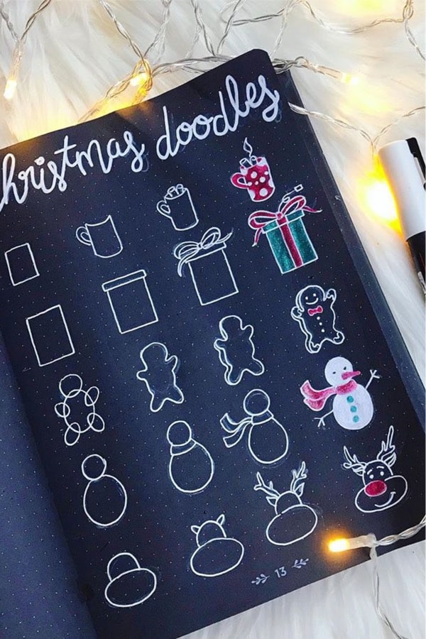 best winter themed bujo doodle ideas