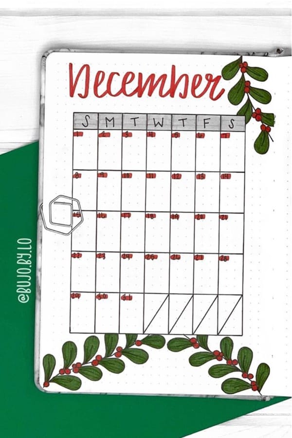 best bullet journal layouts for holidays
