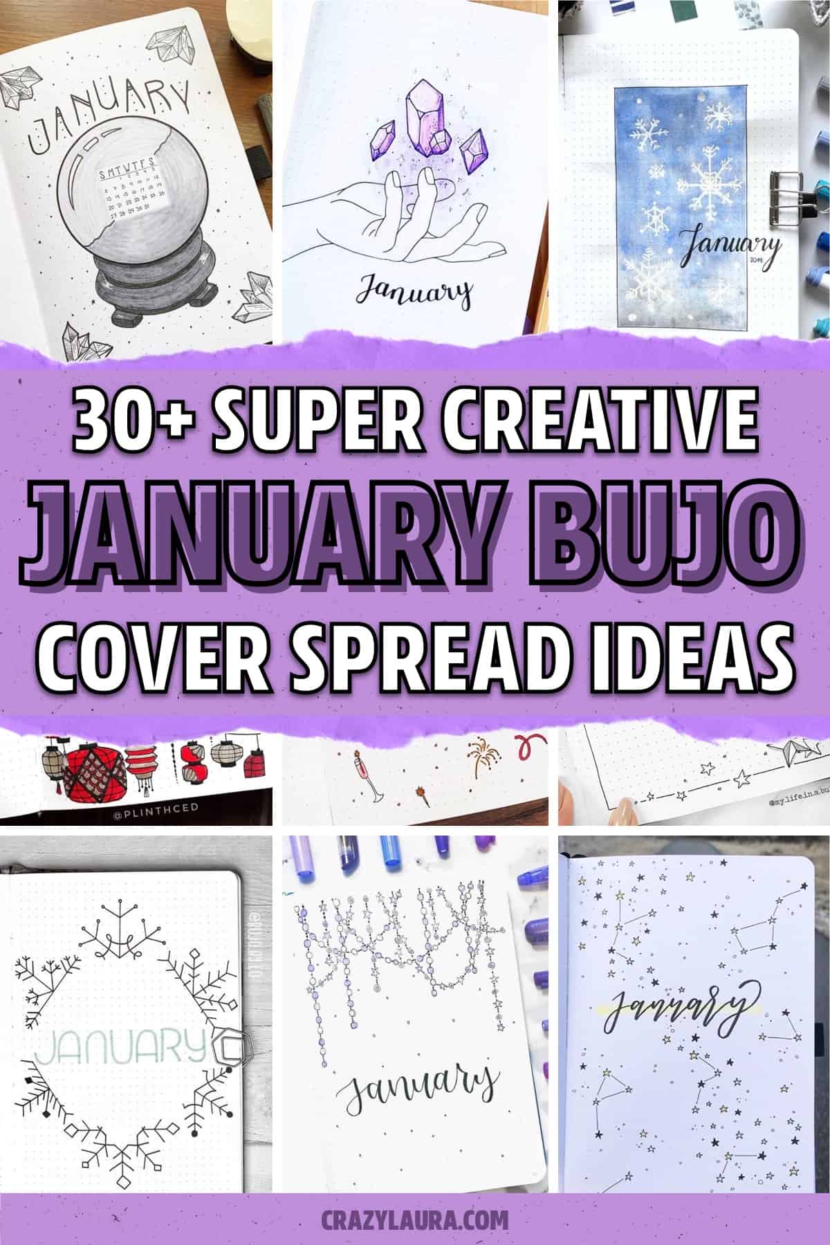 january dot journal cover ideas