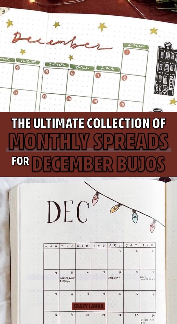 easy dec monthly spread ideas