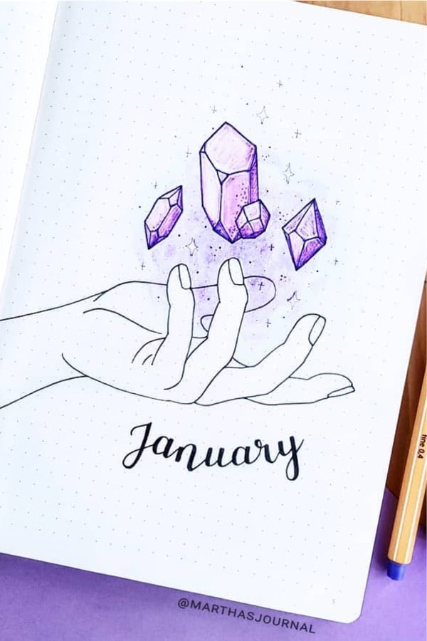 january monthly cover page with crystal theme
