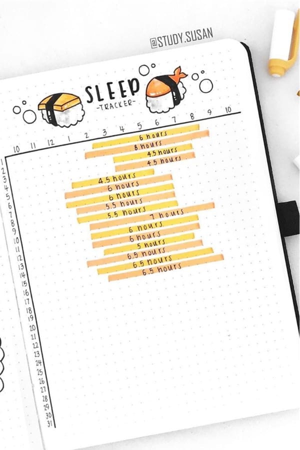 sleep tracker with orange theme