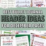 list of december dot journal headers