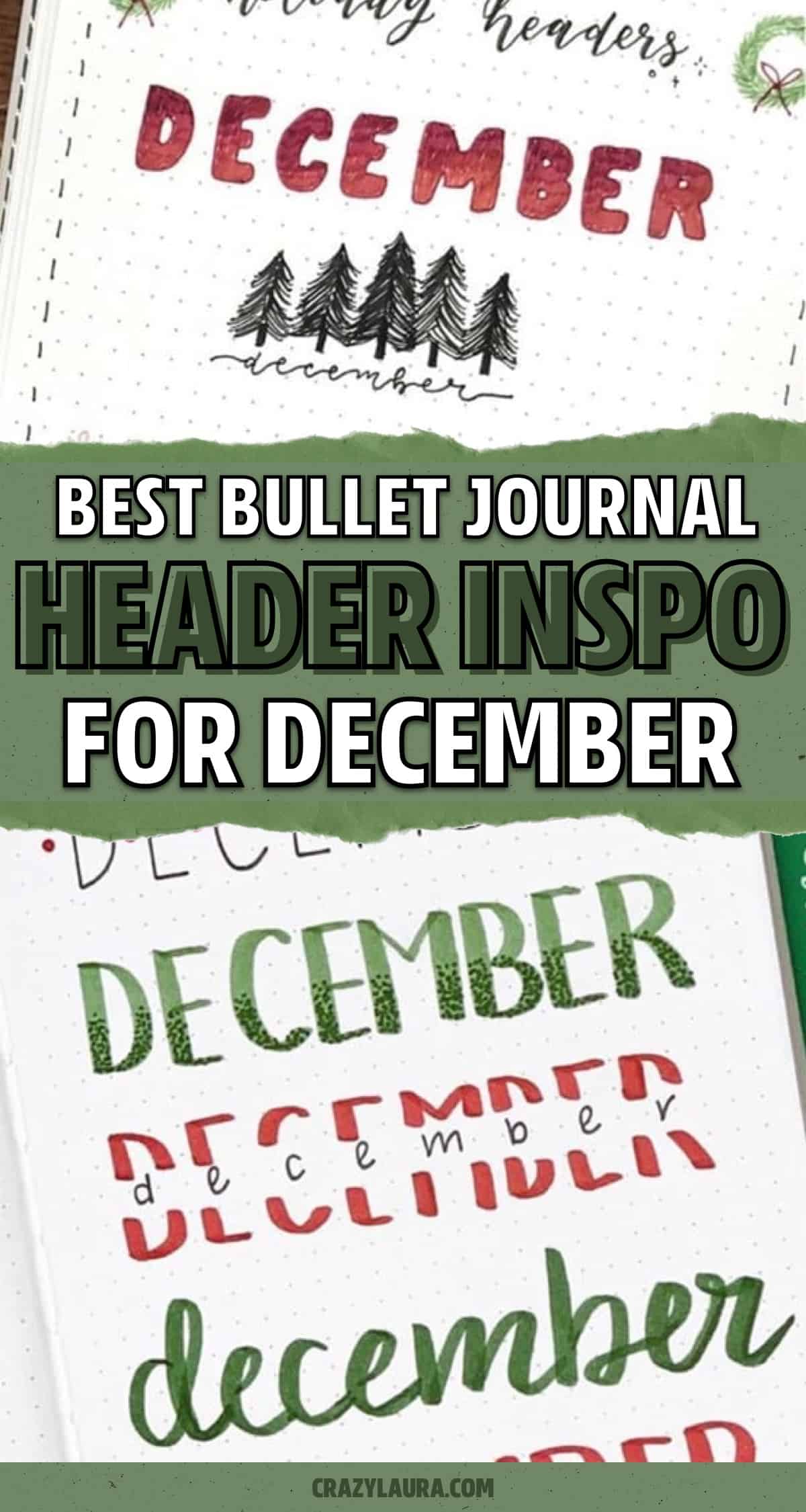 december themed bujo header ideas