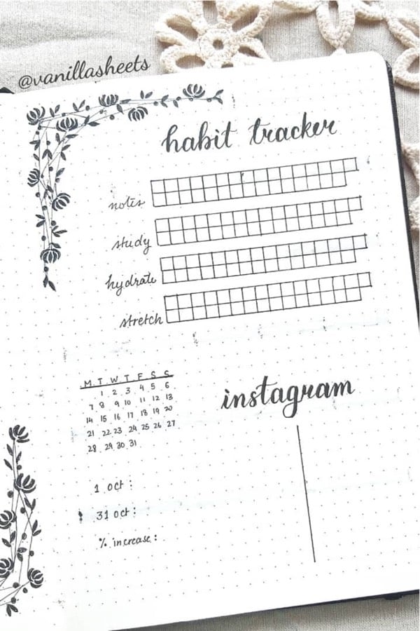 easy habit tracking page for winter