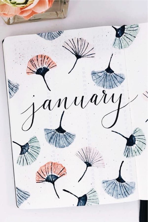 bullet journal cover page ideas for january