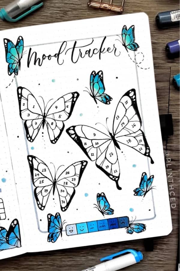 butterfly mood tracking spread