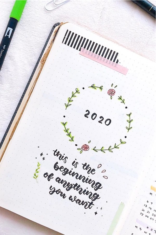 cute monthly cover spread for 2020