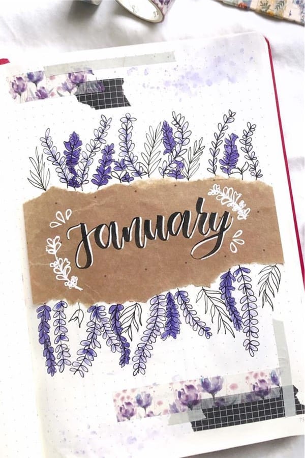 january monthly cover with lavendar theme