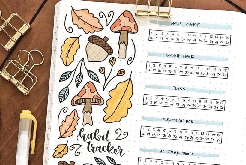 20 Best Mushroom Themed Bullet Journal Spreads