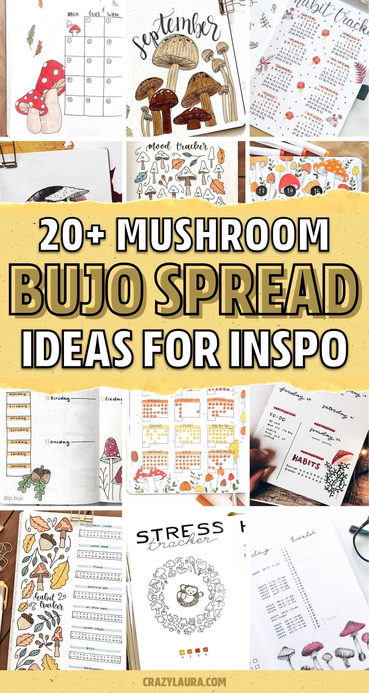 mushroom bujo log inspiration