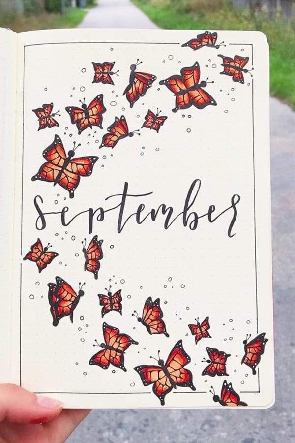 butterfly ideas for bullet journal