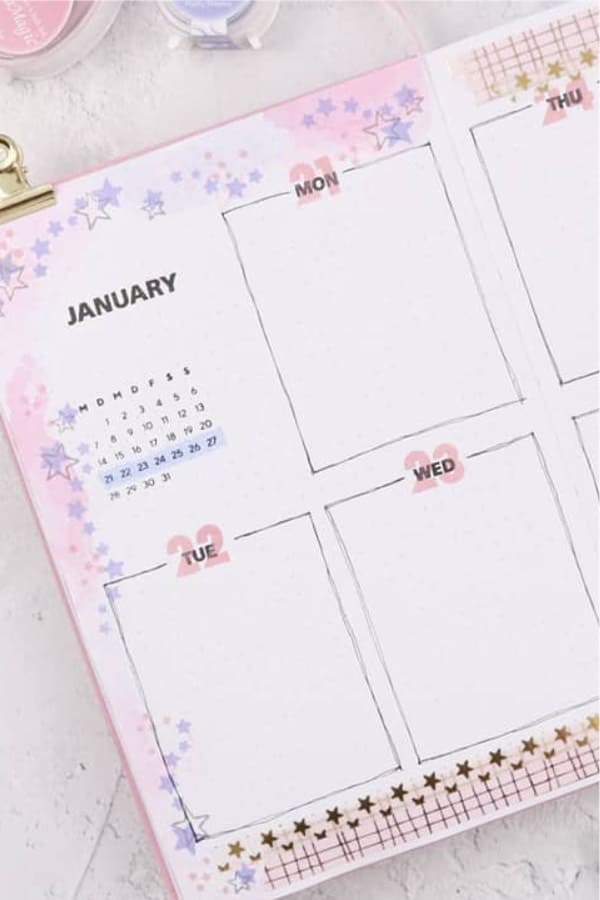 cute weekly spread ideas for january