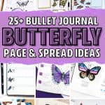 spring butterfly bujo page layouts