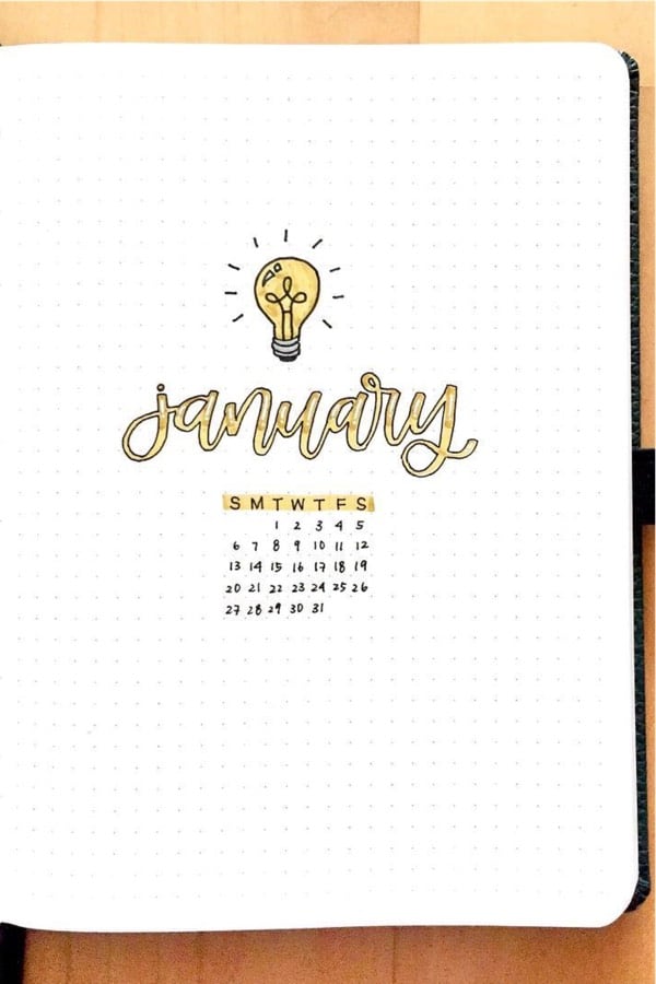 monthly cover spread with yellow theme