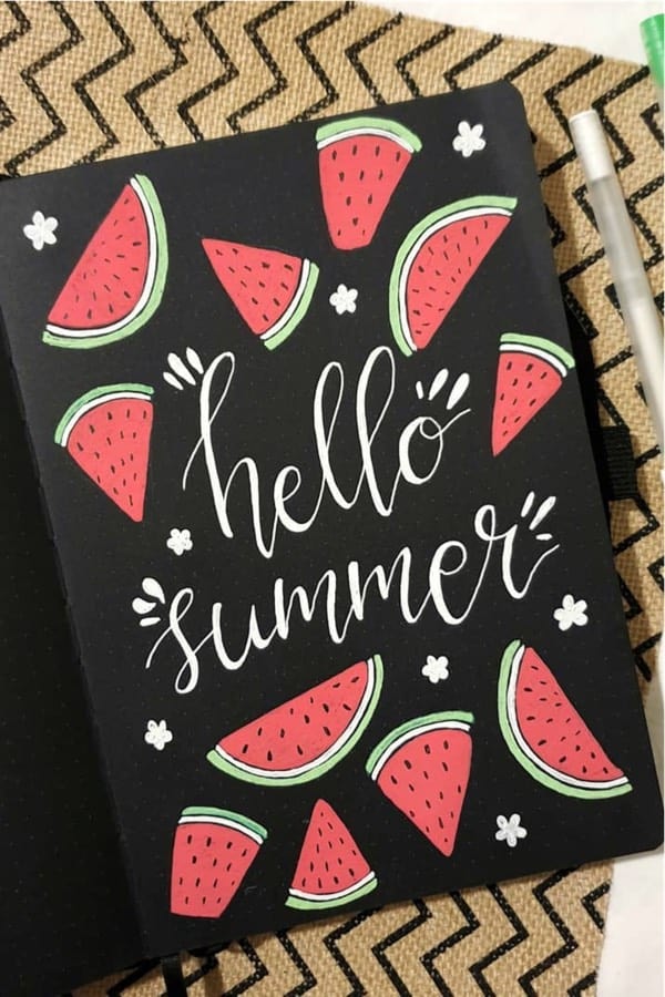 hellow summer bujo page
