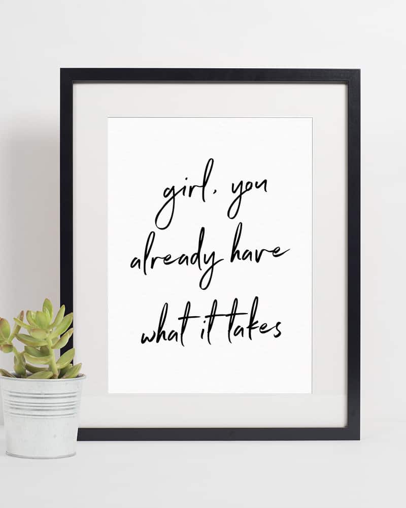 girl motivational quote printable art