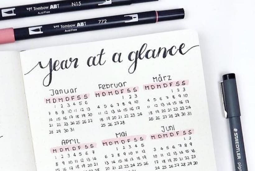 Best Bullet Journal Year at a Glance Ideas for 2024